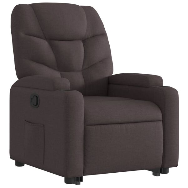 vidaXL Fauteuil inclinable marron fonc&eacute; tissu