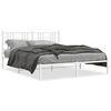 vidaXL Cadre de lit m&eacute;tal sans matelas et t&ecirc;te de lit blanc 160x200 cm