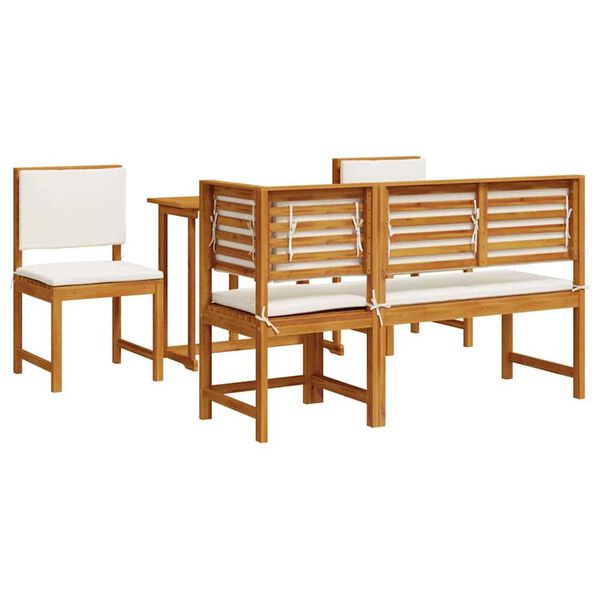 vidaXL Ensemble bistro de jardin 4 pcs Marron Bois d'Acacia Massif