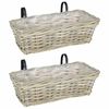 vidaXL Panier &agrave; jardini&egrave;re suspendu GENDT 2 pi&egrave;ces Gris naturel