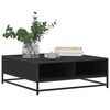 vidaXL Table basse noir 80x80x30 cm bois d'ing&eacute;nierie et m&eacute;tal