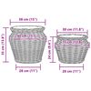 vidaXL Panier de Plante avec stockage 2 pcs Gris Rattan Lacak