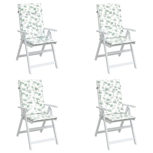 vidaXL Coussins de chaise &agrave; dossier haut lot de 4 mod&egrave;le de feuille