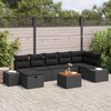vidaXL Ensemble de canap&eacute; de jardin avec coussin 8 pcs Noir polyrotin