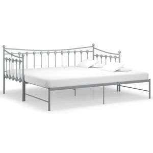 vidaXL Cadre de canap&eacute;-lit extensible sans matelas gris m&eacute;tal 90x200cm
