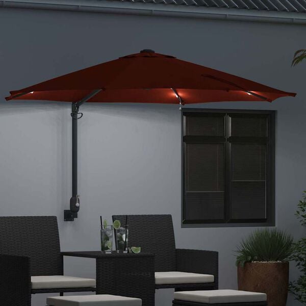 vidaXL Parasol de jardin Terre cuite 248 x 248 x 148 cm