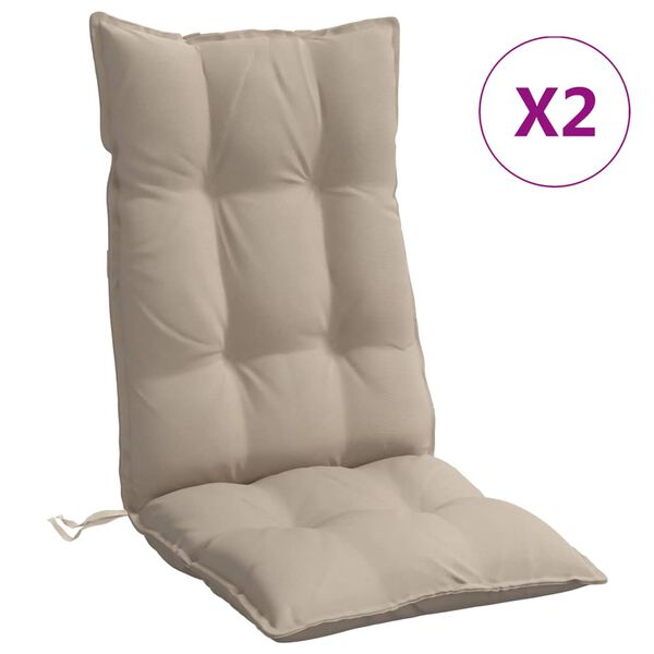 vidaXL Coussins de chaise &agrave; dossier haut lot de 2 taupe tissu oxford