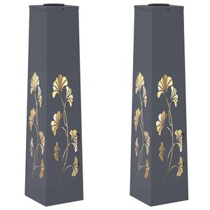 vidaXL Lumi&egrave;re de chemin LED solaire 2 pc Blanc chaud 18 x 18 x 80 cm
