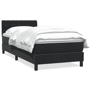 vidaXL Sommier &agrave; lattes de lit avec matelas noir 90x210 cm velours