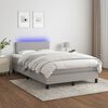 vidaXL Sommier &agrave; lattes de lit matelas LED gris clair 120x190 cm tissu