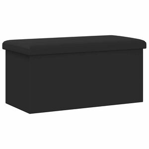 vidaXL Banc de rangement pliable Noir 180 kg 80 L 77 x 38 x 38 cm PVC