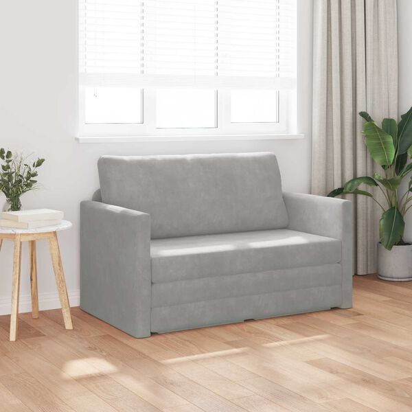 vidaXL Canap&eacute;-Lit 110cm Gris clair Velours