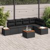 vidaXL Ensemble de canap&eacute; de jardin avec coussin 6 pcs Noir Poly rotin