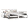 vidaXL Cadre de lit avec t&ecirc;te de lit sans matelas blanc 200x200 cm