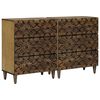 vidaXL Buffet 2 pc 60 x 33,5 x 75 cm Bois de mangue massif Marron