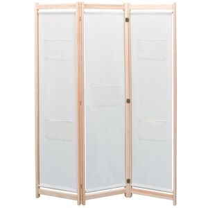 vidaXL Cloison de s&eacute;paration 3 panneaux Cr&egrave;me 120x170x4 cm Tissu