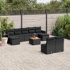 vidaXL Salon de jardin 10 pcs avec coussins noir r&eacute;sine tress&eacute;e