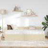 vidaXL Cadre de lit d'angle avec matelas Autre 2 pcs Cr&egrave;me tissu