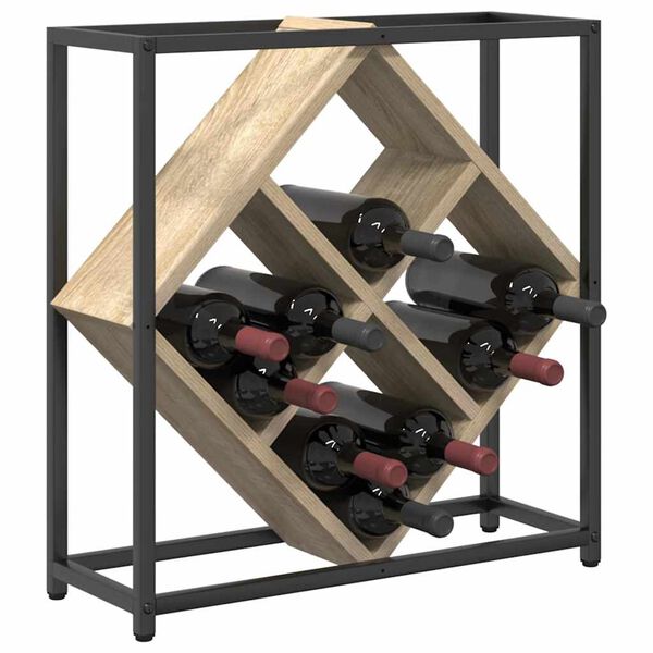 vidaXL &Eacute;tag&egrave;re &agrave; vin Ch&ecirc;ne Sonoma 51 x 18 x 52,5 cm Bois d'ing&eacute;nierie