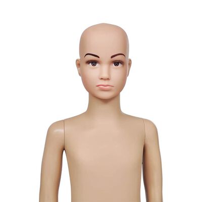 Mannequin Enfant Bébé Vitrine – Corps 110 Cm Beige, PE Écologique, Base Verre, Bras & Tête Pivotants