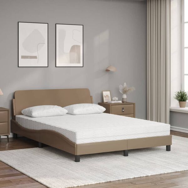 vidaXL Lit avec matelas Dover cappuccino 120x200 cm similicuir