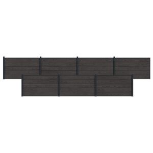 vidaXL Panneau de cl&ocirc;ture 7 pcs WPC et Aluminium Noir