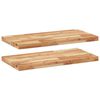 vidaXL &Eacute;tag&egrave;res flottantes 2 pcs 80x40x4 cm acacia massif &agrave; l'huile