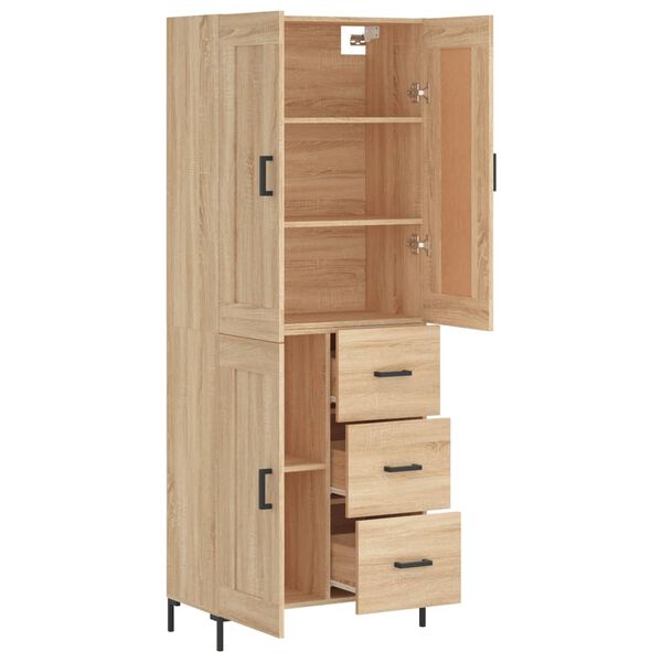 vidaXL Buffet haut Ch&ecirc;ne sonoma 69,5x34x180 cm Bois d'ing&eacute;nierie