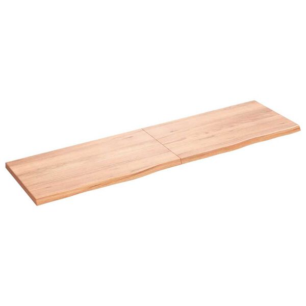 vidaXL Dessus de table marron clair bois ch&ecirc;ne massif trait&eacute;