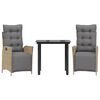 vidaXL Ensemble &agrave; manger de jardin et coussins 3 pcs m&eacute;lange beige
