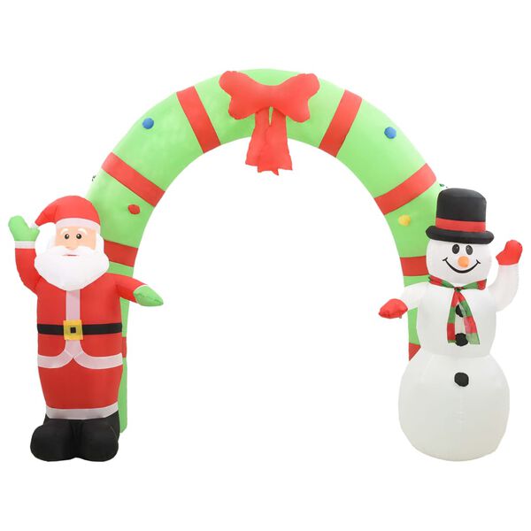 vidaXL Arche gonflable avec P&egrave;re No&euml;l et bonhomme de neige LED 223 cm