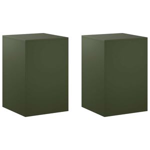 vidaXL Support de Plante 2 pcs Vert olive 40 x 40 x 60 cm Acier