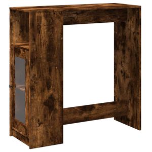 vidaXL Table de bar avec &eacute;tag&egrave;res ch&ecirc;ne fum&eacute; bois d'ing&eacute;nierie
