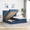 VidaXL Cadre de lit ottoman avec matelas bleu 200x200cm tissu