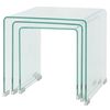 vidaXL Ensemble de tables gigognes 3 Pi&egrave;ces Verre tremp&eacute; Transparent