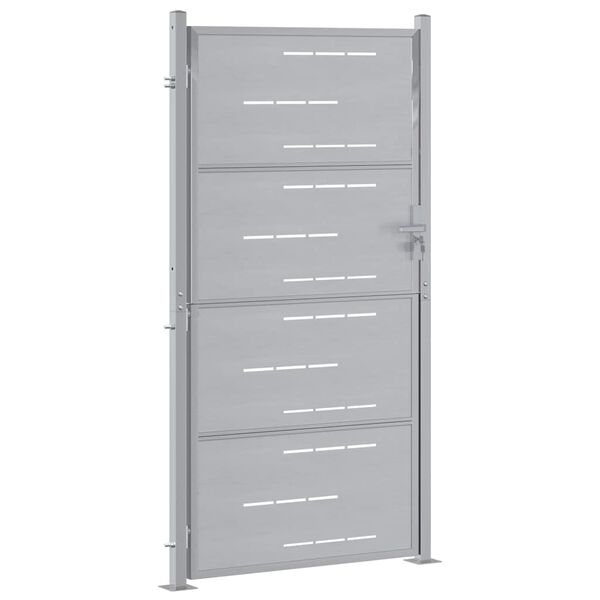 vidaXL Porte de Jardin Argent&eacute; 96 x 180 cm Acier inoxydable