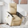 vidaXL Fauteuil inclinable de massage &eacute;lectrique Cr&egrave;me Tissu