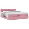 vidaXL Cadre de lit ottoman avec matelas rose 200x200 cm velours