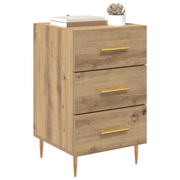 vidaXL Cabinet de chevet avec tiroir Ch&ecirc;ne artisanal 40 x 40 x 66 cm