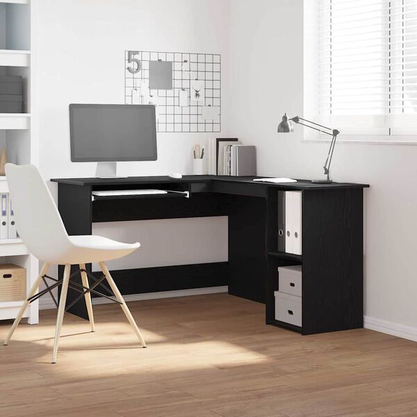 vidaXL Bureau d'angle Chêne noir 120 x 140 x 75 cm Bois d'ingénierie