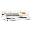 vidaXL Lit de jour et tiroirs sans matelas blanc 80x200 cm bois massif