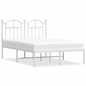 vidaXL Cadre de lit m&eacute;tal sans matelas et t&ecirc;te de lit blanc 120x190 cm