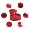 vidaXL Fauteuil inclinable &eacute;lectrique Rouge Similicuir