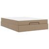 vidaXL Cadre de lit avec matelas Cappuccino 160 x 200 cm Faux cuir