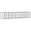 vidaXL Chenil ext&eacute;rieur Acier avec toit 19,36 m&sup2;