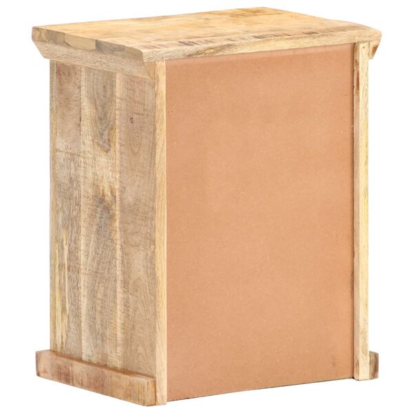 vidaXL Table de chevet 40x30x50 cm Bois de manguier et canne naturelle