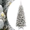 vidaXL Sapin de No&euml;l artificiel avec 300 LED avec support Blanc 180 cm
