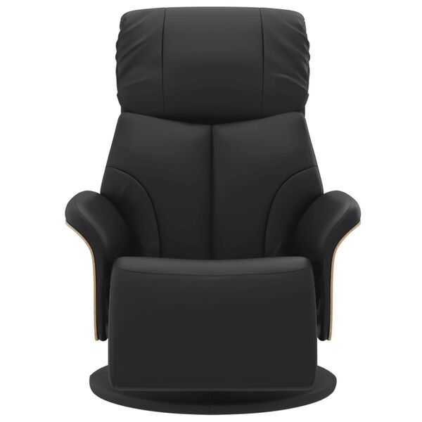 vidaXL Fauteuil inclinable avec repose-pieds noir similicuir