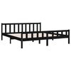 vidaXL Cadre de lit sans matelas noir bois massif 160x200 cm
