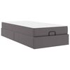vidaXL Cadre de lit avec matelas avec matelas 2 pcs Gris PVC